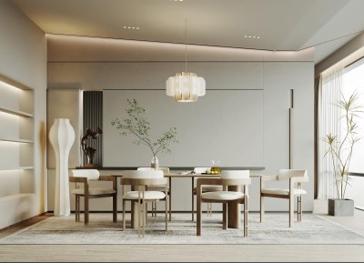 侘寂餐厅3D模型下载